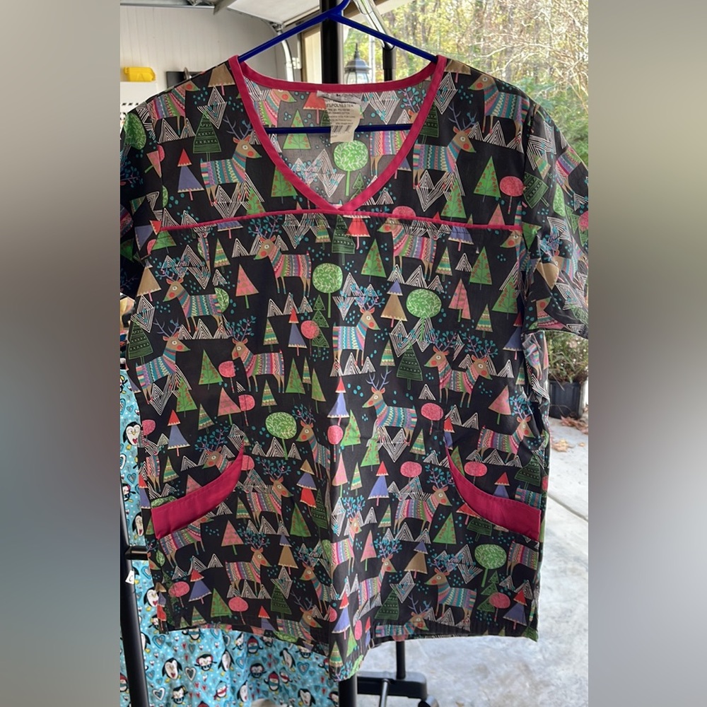 Christmas Scrub Top